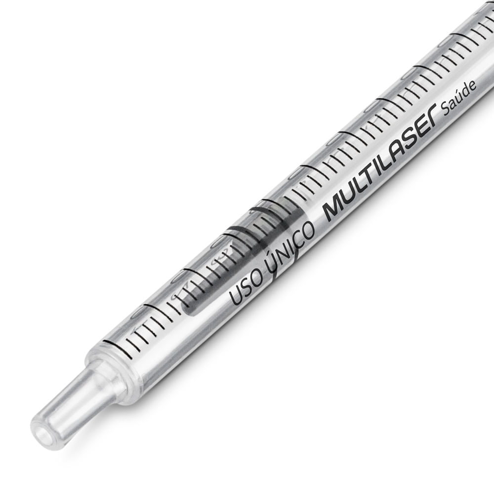 Seringa Luer Slip 1ml Sem Agulha Cx com 100 Unidades Multilaser Saúde HC442
