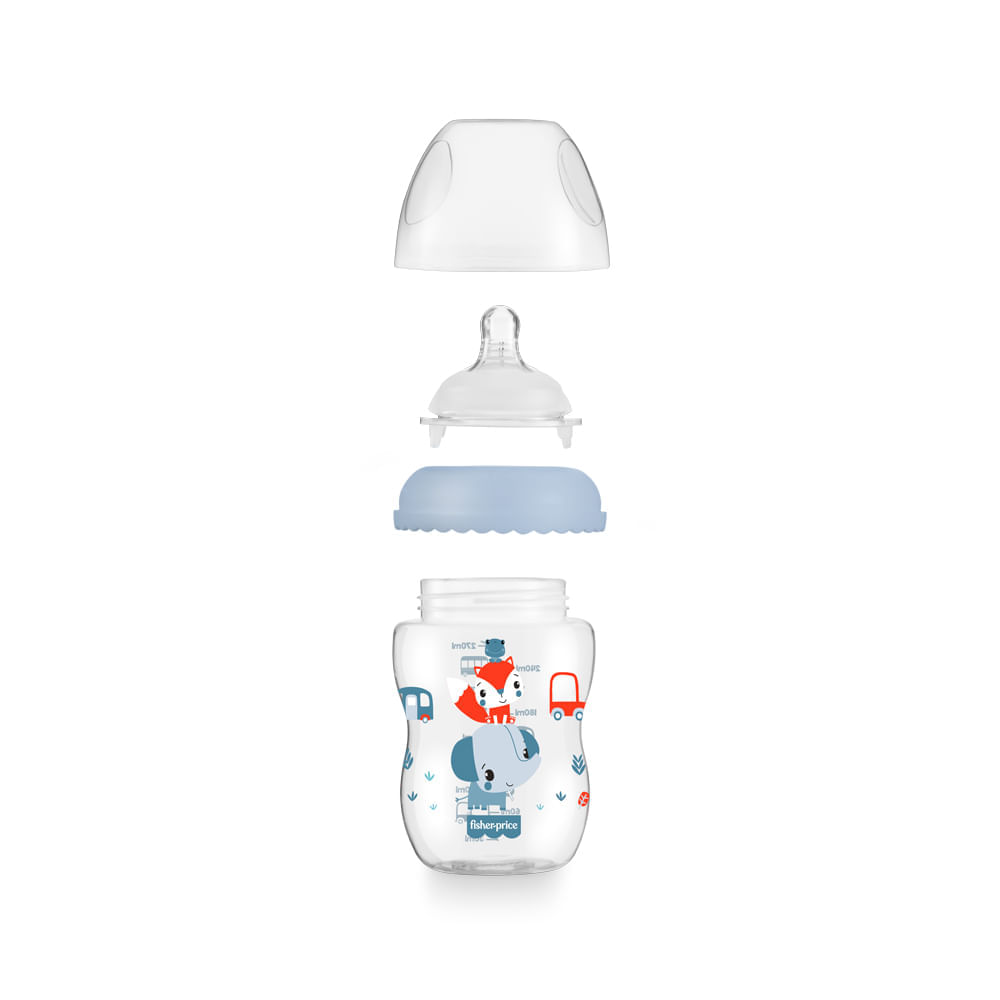 Mamadeira First Moments Marshmallow Azul 270ml Fisher Price - BB1029