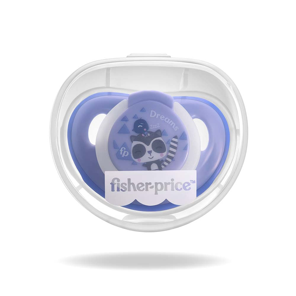 Chupeta Fisher Price Azul First Moments Glow Tam. 1 com Case Esterilizador