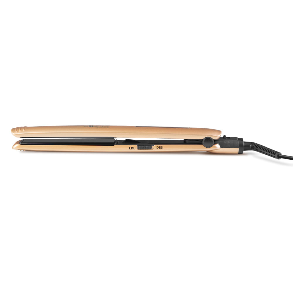 Prancha Modeladora Cerâmica Gold com Pontas Arredondadas Bivolt Multi EB068