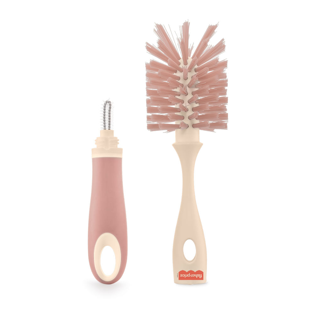 Escova de Bicos e Mamadeiras 2 em 1 Fisher Price First Moments Rosa