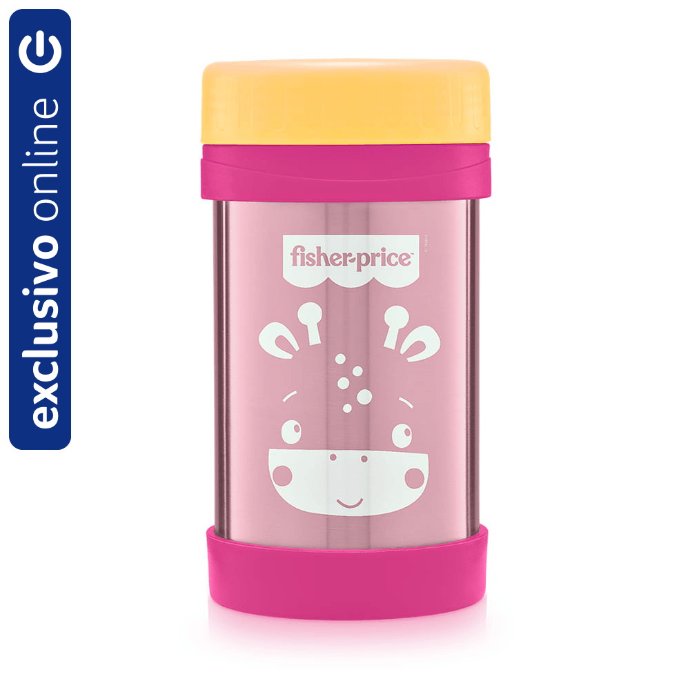 Pote Térmico Fisher Price Aço Inox Hot & Cold Rosa Strawberry