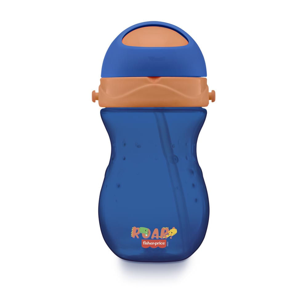 Copo com Canudo Playful Twist 360 ml 12+ M Azul Fisher Price BB1018
