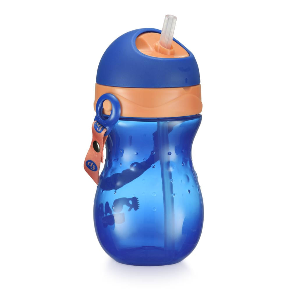 Copo com Canudo Playful Twist 360 ml 12+ M Azul Fisher Price BB1018