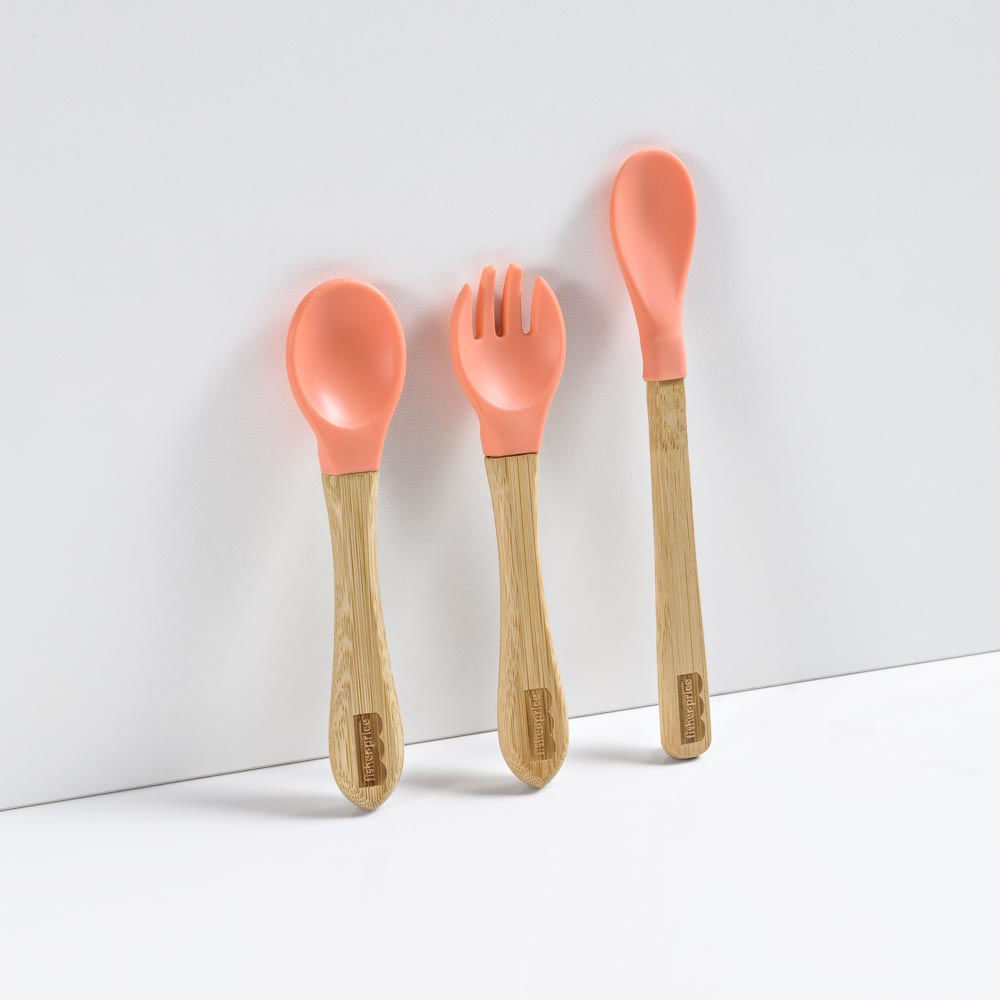 Garfo De Treinamento Fisher Price Silicone Rosa