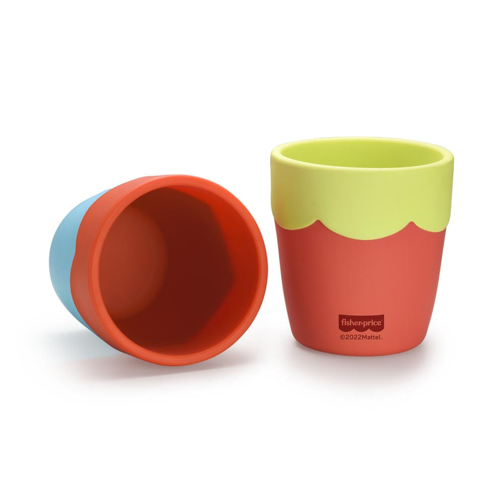 Copo de Treinamento em Silicone Fisher Price Yummy! Coral