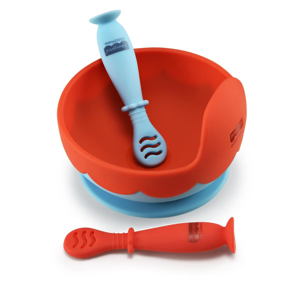 Tigela de Silicone Com Ventosa Fisher Price Azul