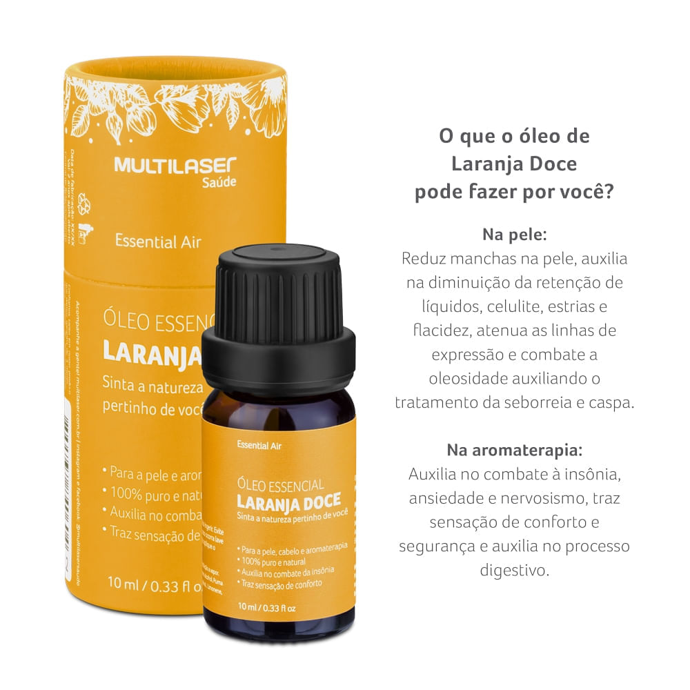 Óleo Essencial de Laranja Doce 10 ml Multi Saúde HC408