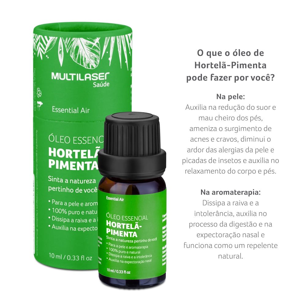 Óleo Essencial de Hortelã Pimenta 10 ml Multi Saúde HC407