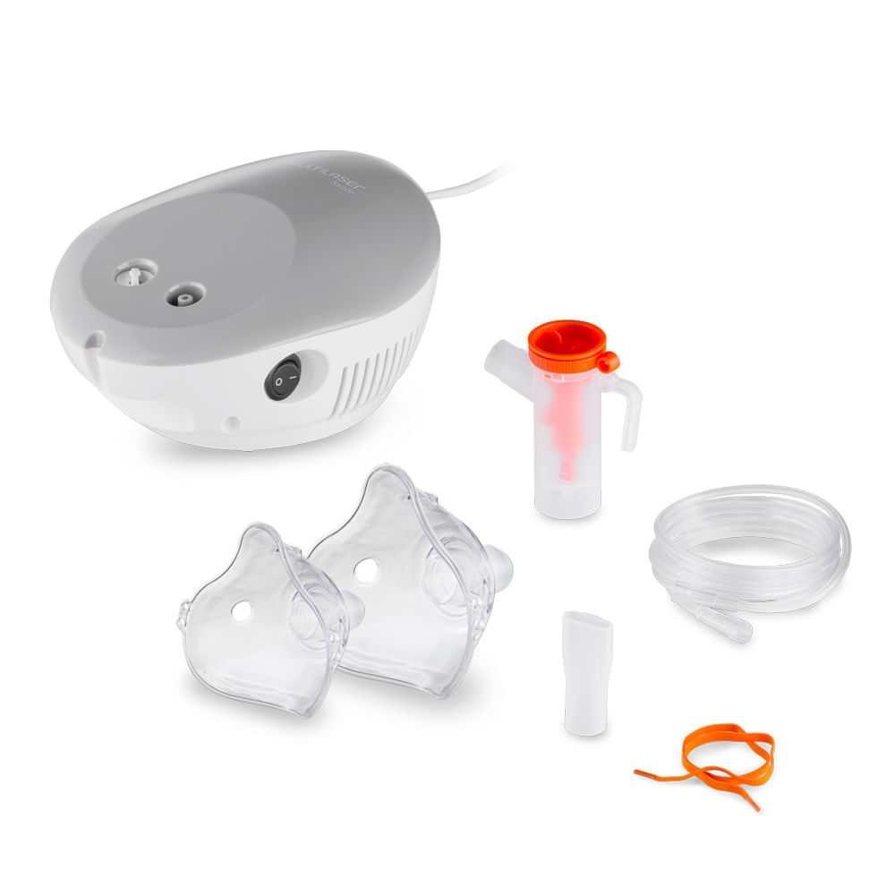 Kit Saúde Termômetro Infravermelho sem Contato E Inalador Compressor NebEasy
