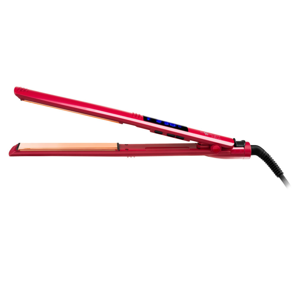 Kit Espelho de Mesa Touch E Prancha Modeladora Vermelha Essenza  - Bivolt