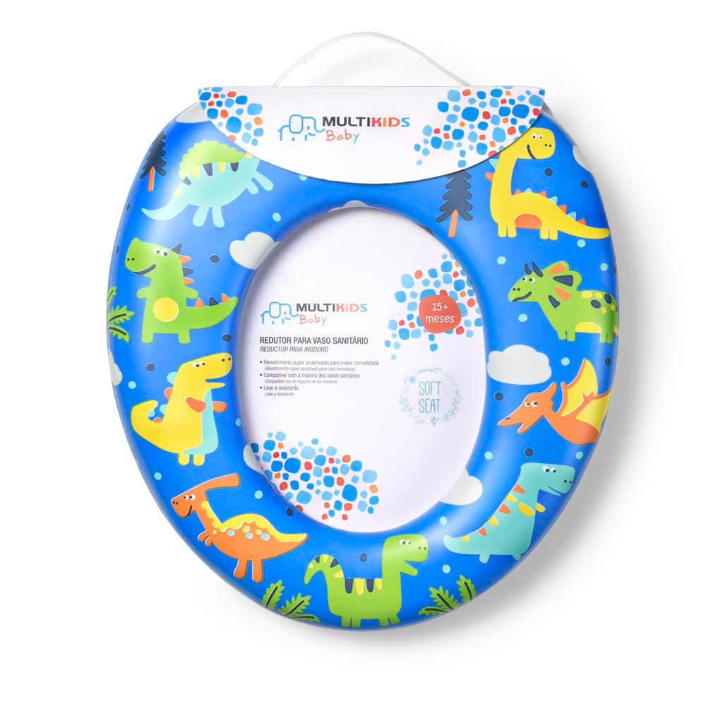 Kit Desfralde Escadinha Infantil E Redutor de Assento Multikids Baby Azul