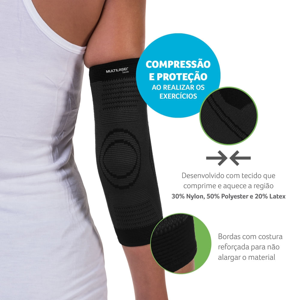 Cotoveleira Elástica Tam M  Multilaser Saúde HC334