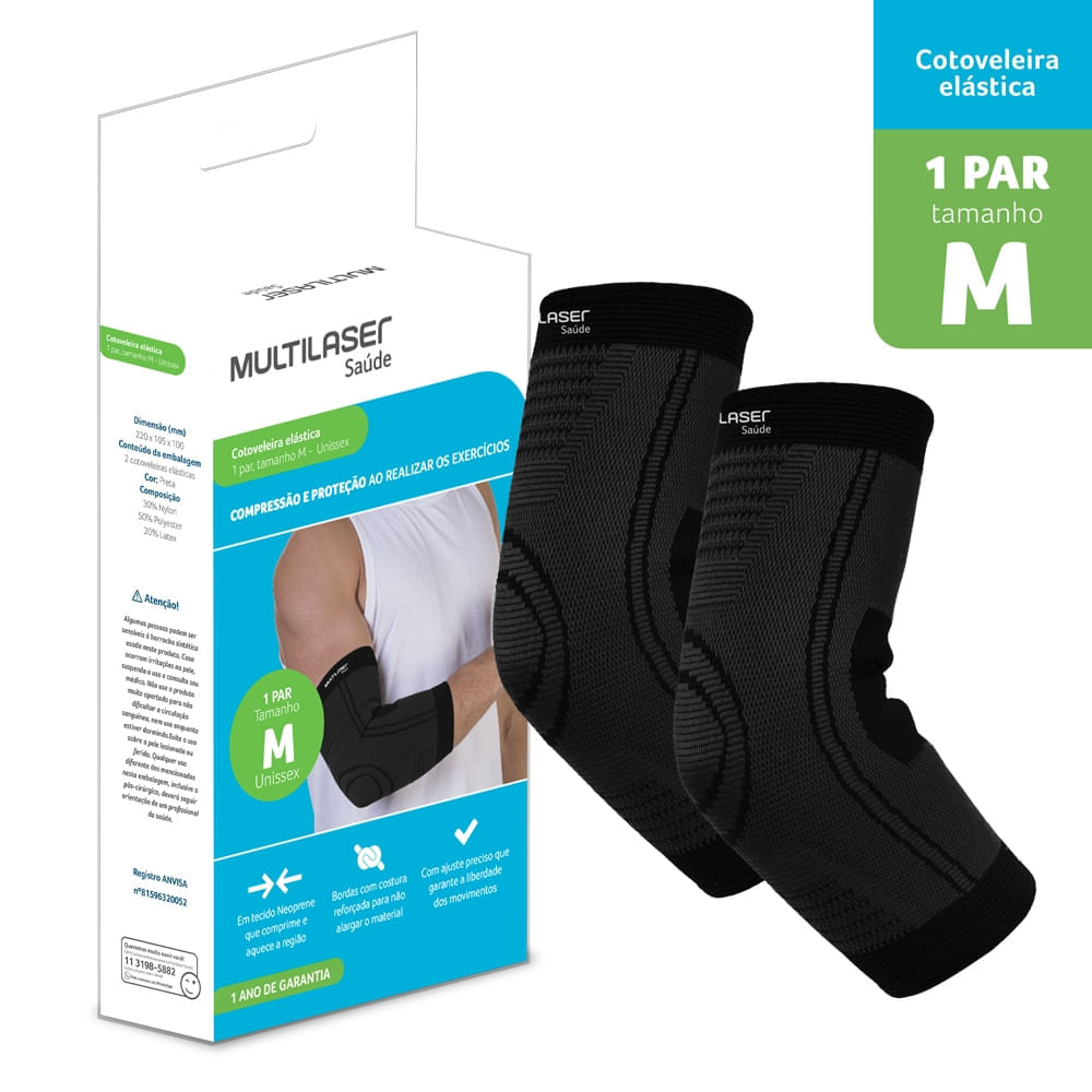 Cotoveleira Elástica Tam M  Multilaser Saúde HC334