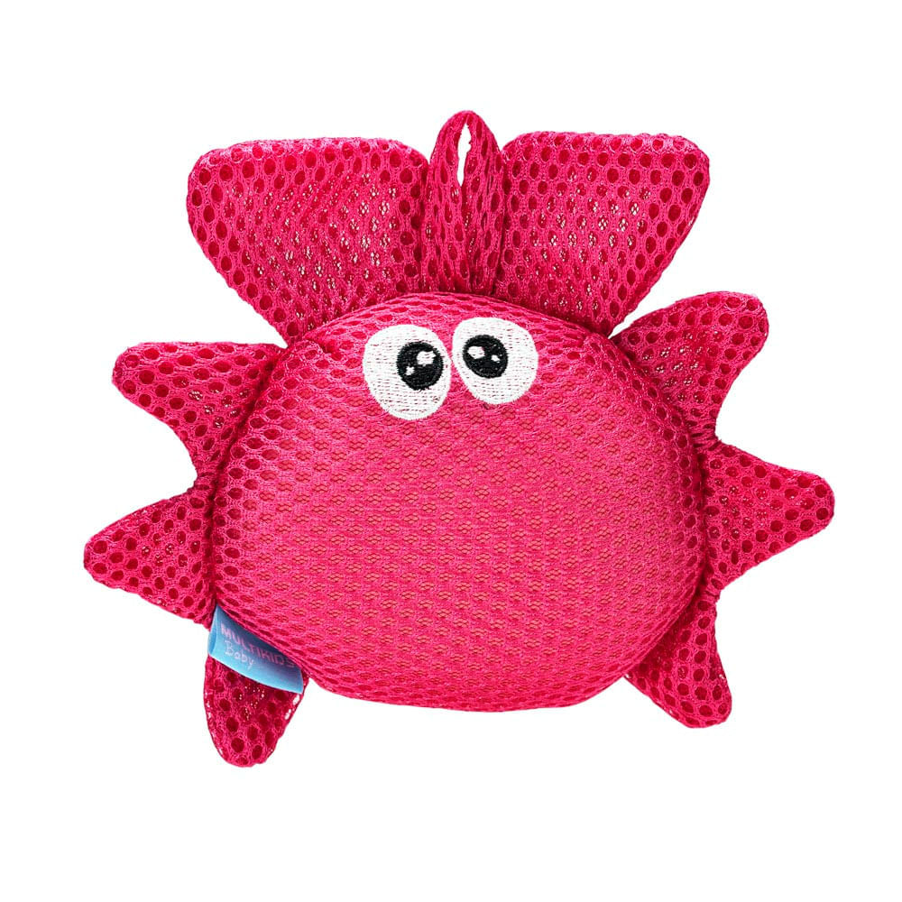 Kit Banheira Retrátil Com Almofada E Esponja Multikids Baby Rosa