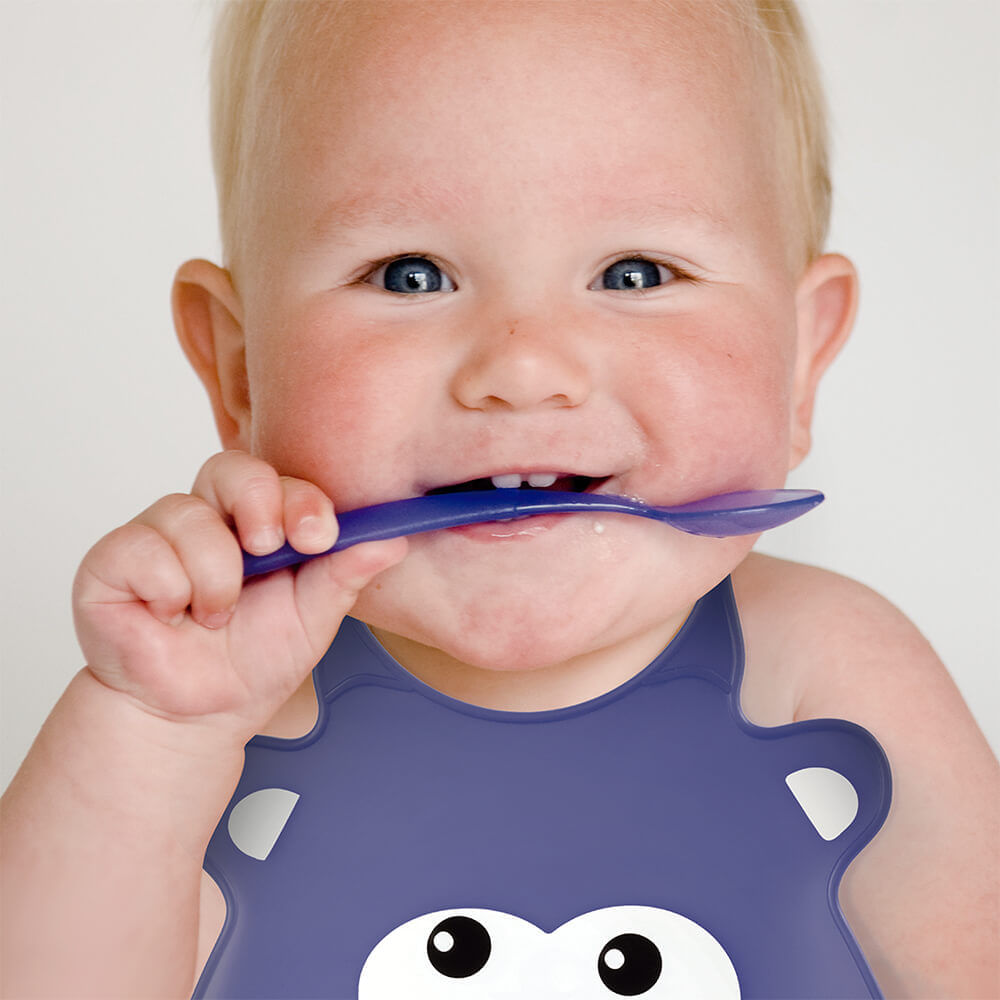 Babador de Silicone Silybib Hipopótamo Roxo 6+M Multikids Baby BB044