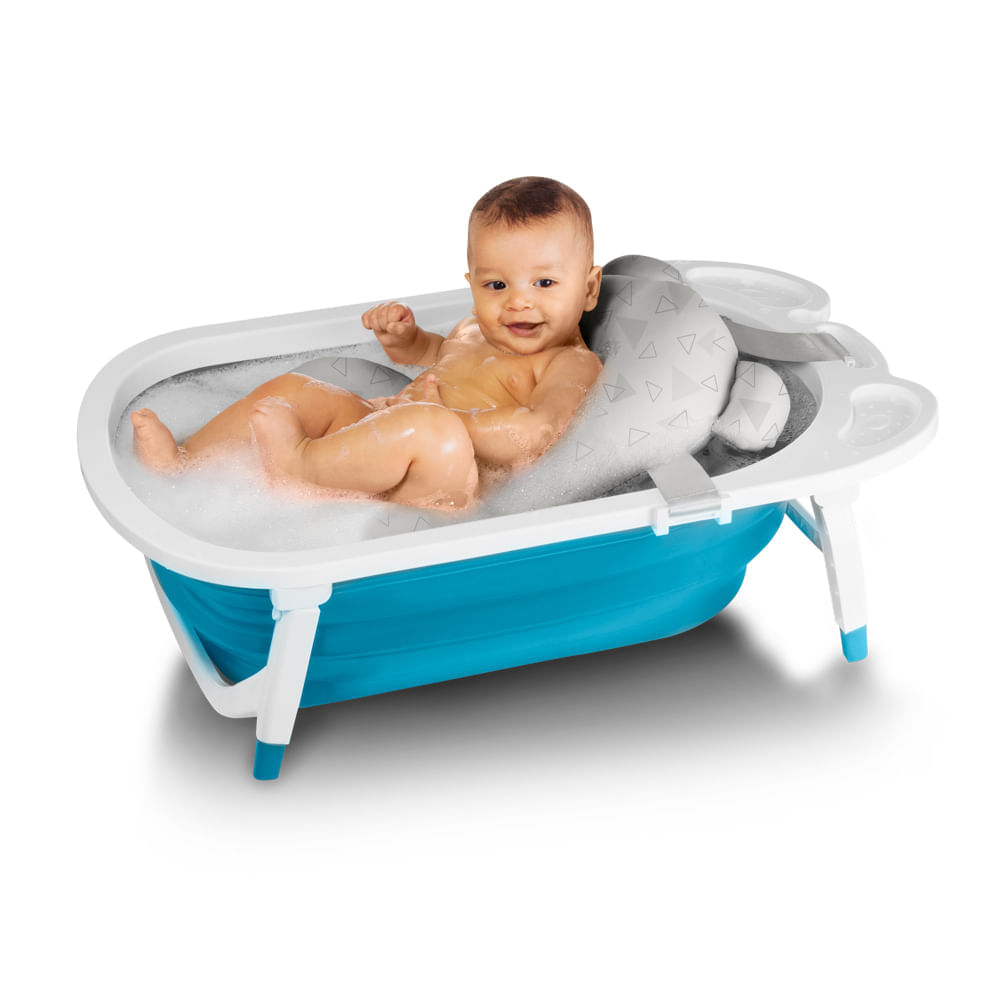 Almofada De Banho Multikids Baby Sosseguinho 0+M Cinza.