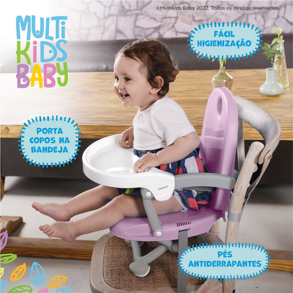 Cadeira alta refeições de bebé conversível 6 em 1 conjunto de mesa e  cadeira para crianças com bandeja almofada removível 58 x 58 x 98 cm Rosa