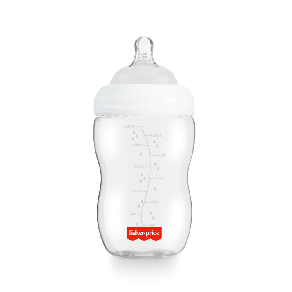 Mamadeira First Moments Clássica Neutra 330 ml +4 meses Fisher Price BB1026