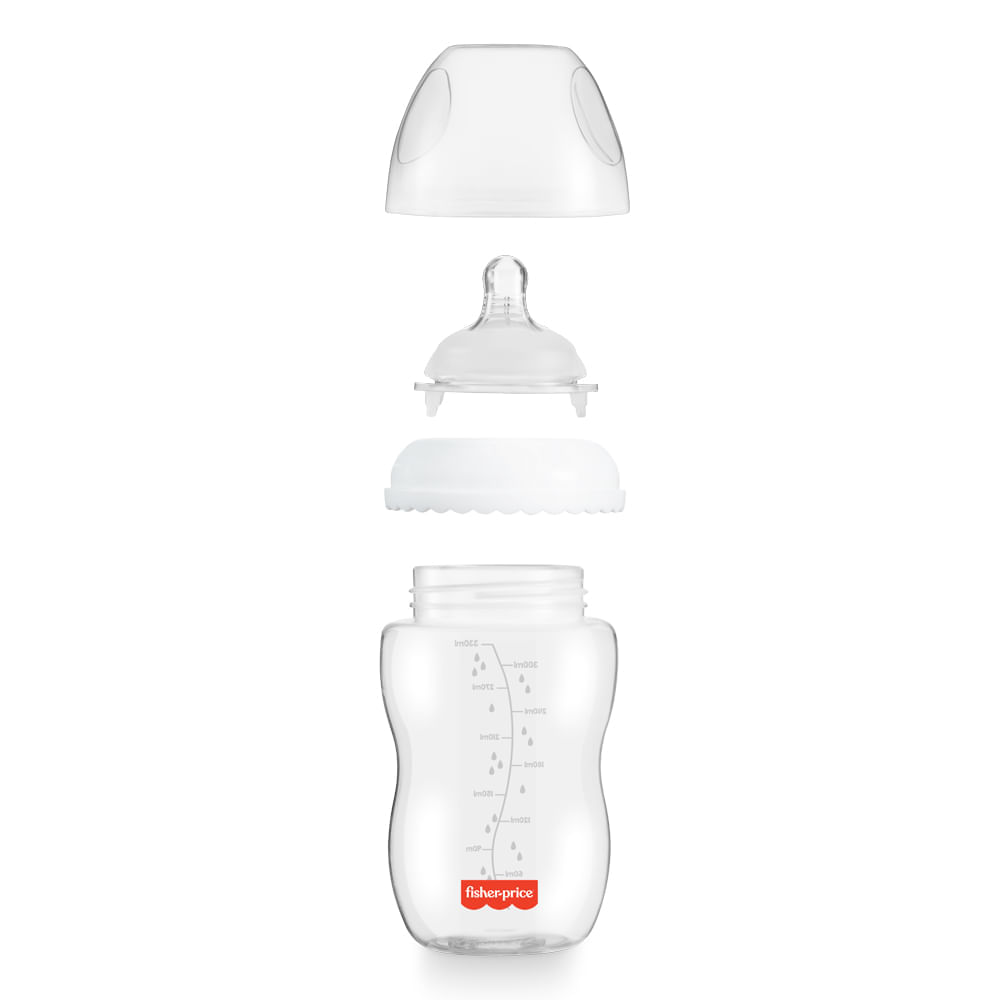 Mamadeira First Moments Clássica Neutra 330 ml +4 meses Fisher Price BB1026