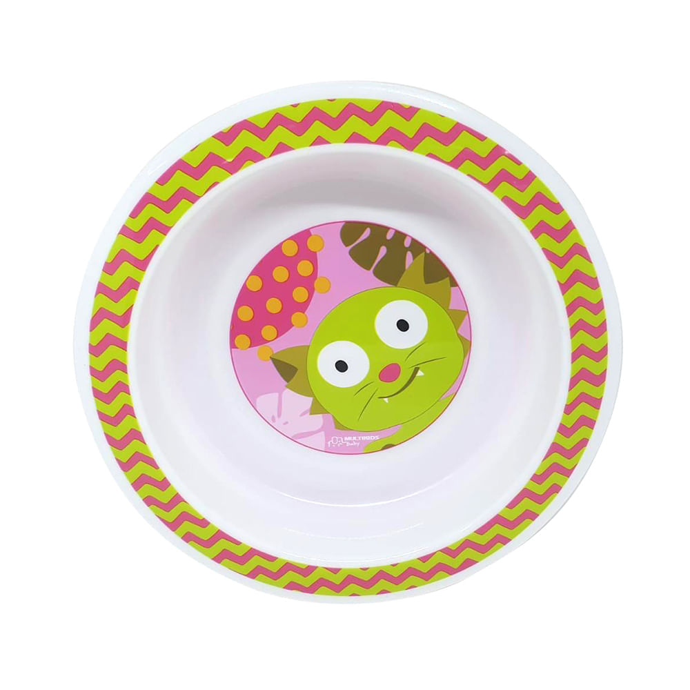 Prato Raso com Ventosa Funny Meal Chica Rosa Multikids Baby BB050