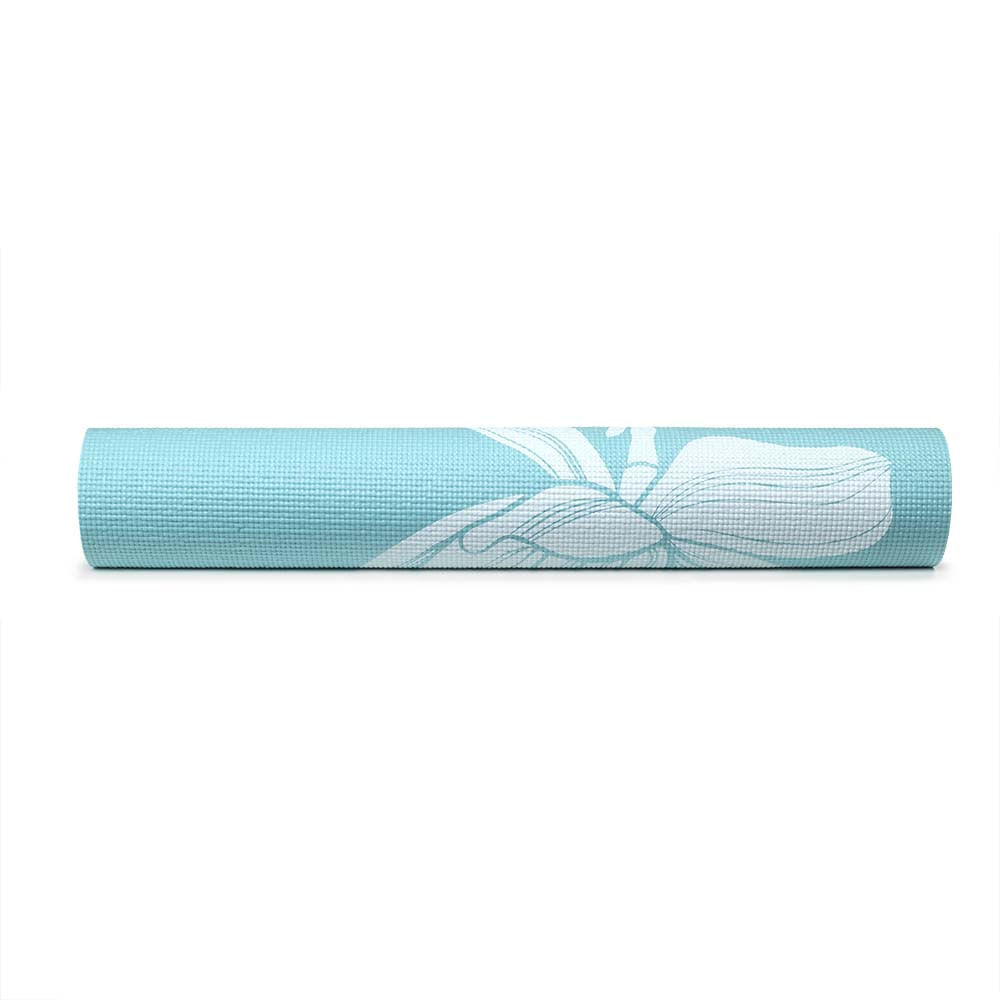 Tapete De Yoga Premium Com Estampa Flores Azul Atrio ES218