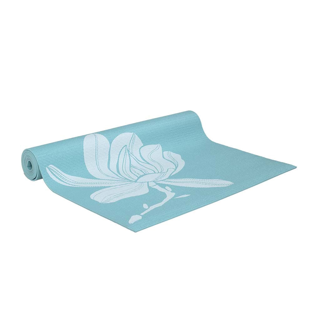Tapete De Yoga Premium Com Estampa Flores Azul Atrio ES218