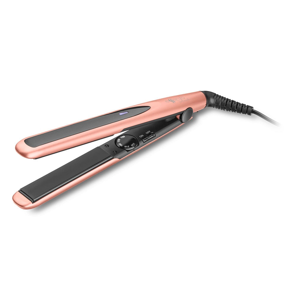Prancha Modeladora Cerâmica Seletor De Temperatura Bivolt Rosa Essenza - EB053