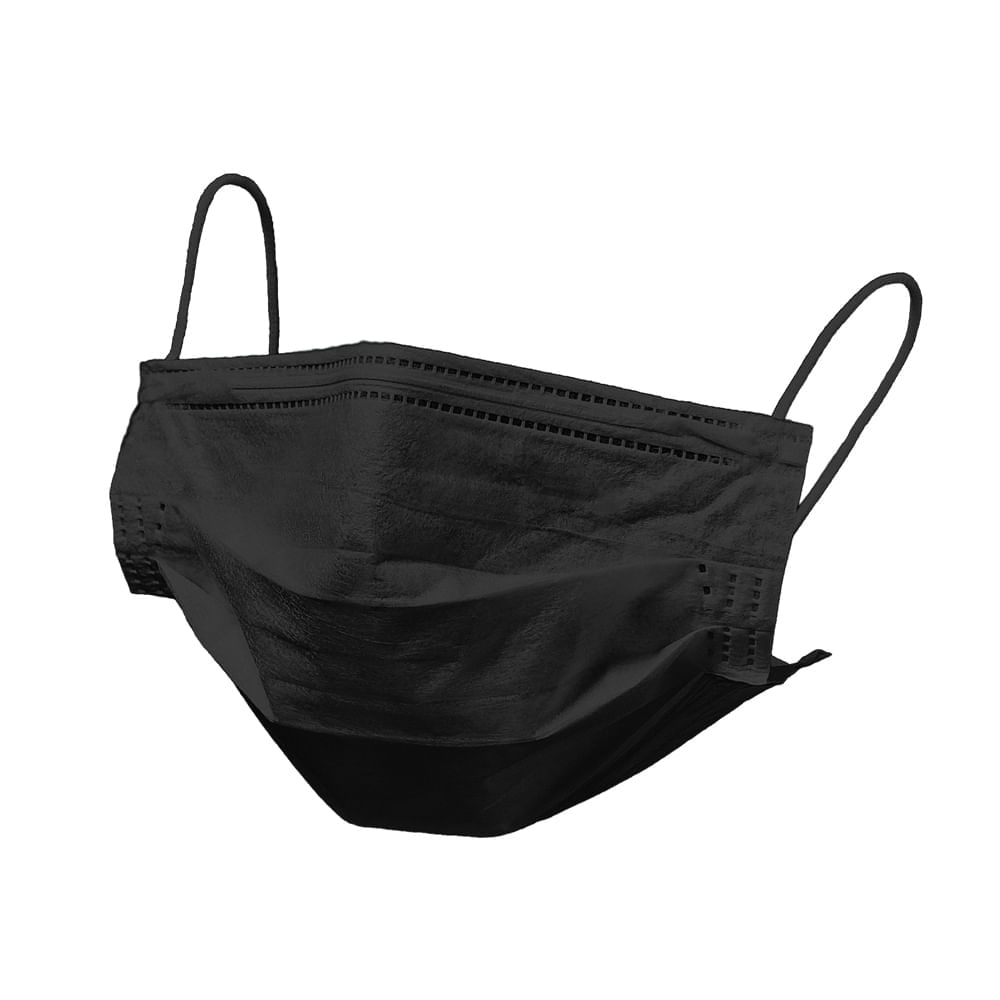 Caixa com 50 Máscaras Cirúrgicas 3 Camadas Preto Multilaser Saúde HC367