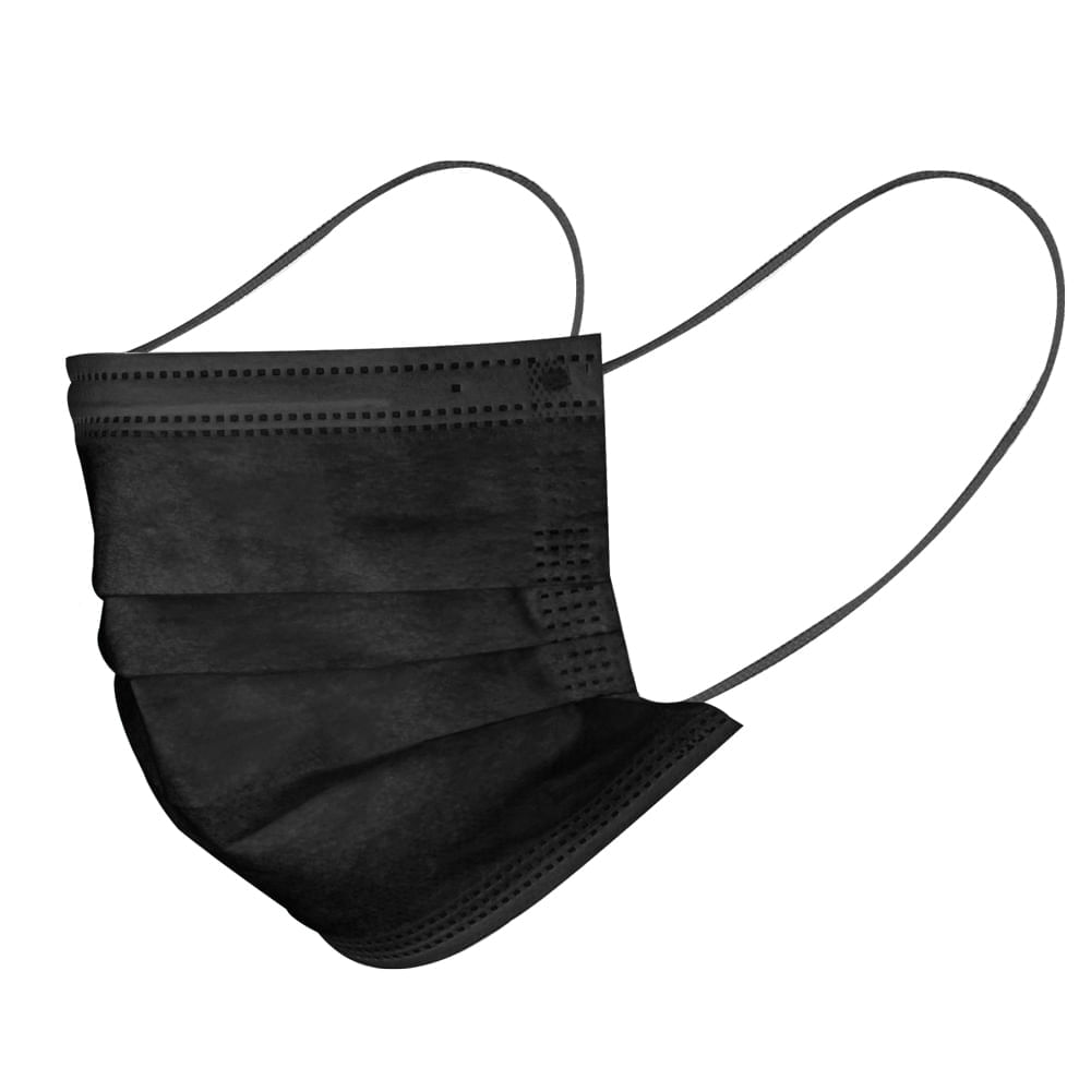Caixa com 50 Máscaras Cirúrgicas 3 Camadas Preto Multilaser Saúde HC367