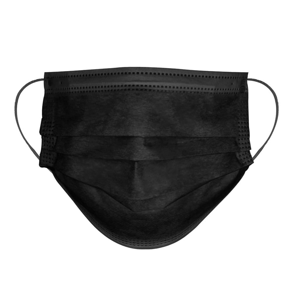 Caixa com 50 Máscaras Cirúrgicas 3 Camadas Preto Multilaser Saúde HC367