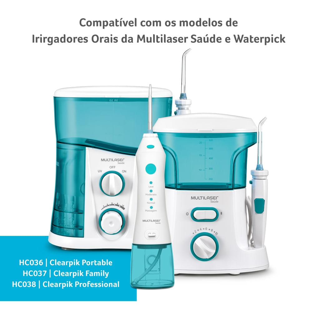Bicos para Irrigador Oral Limpeza Completa Família Multilaser Saúde HC067