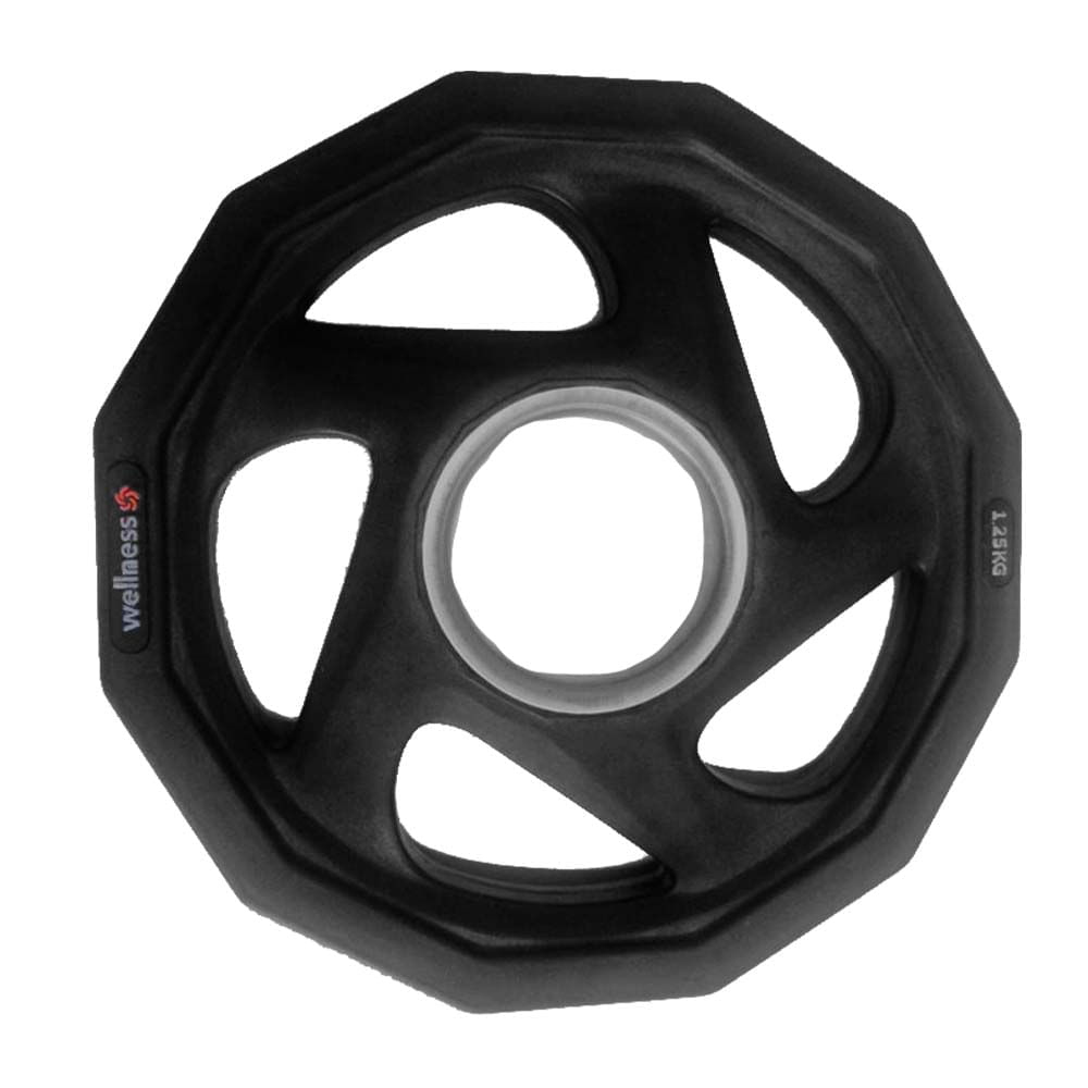Anilha Olímpica Rubber com 5 Furos de 1.25kg Wellness WK010