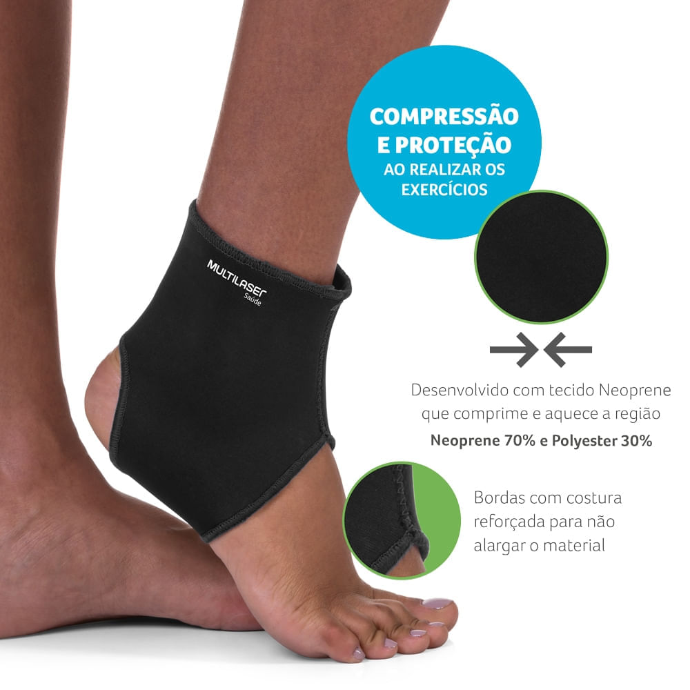 Tornozeleira Unissex Tam. M Multilaser Saúde HC345