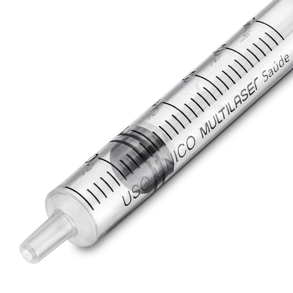 Seringa Luer Slip 3ml sem Agulha CX com 100 Unidades Multi Saúde HC446