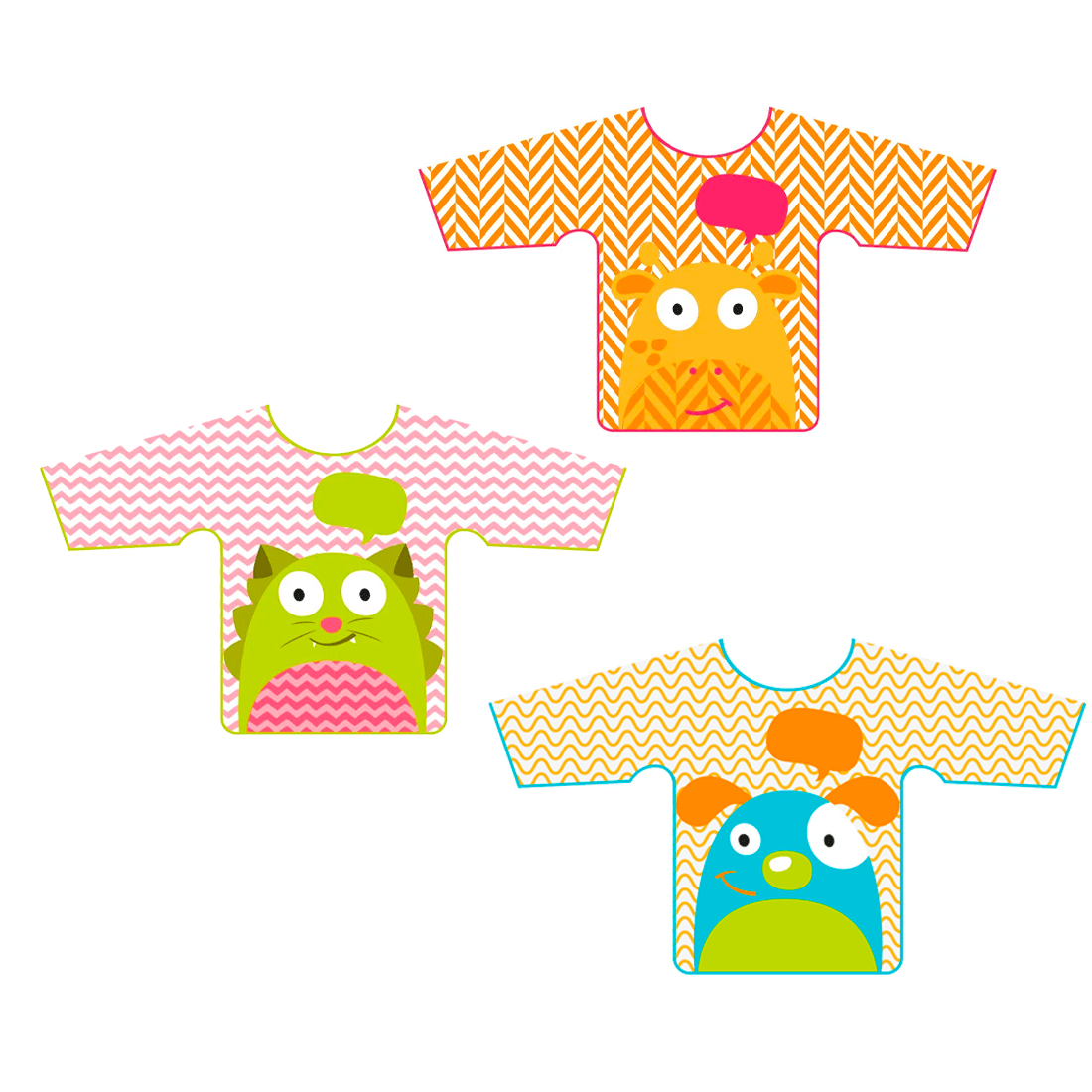 Kit Babador Com Mangas Multikids Baby Girafa, Gato E Cachorro