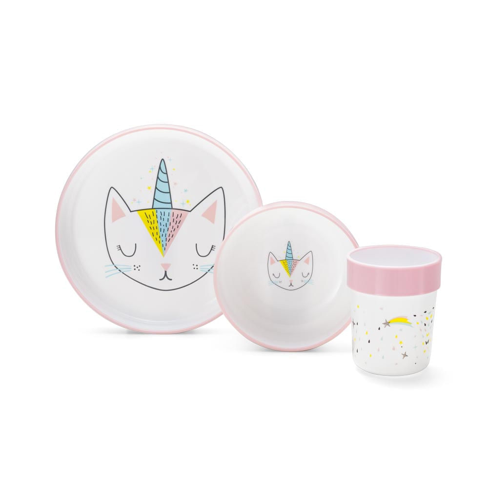 Kit Alimentação Nhac Nhac Sunshine Rosa Multikids Baby BB1113