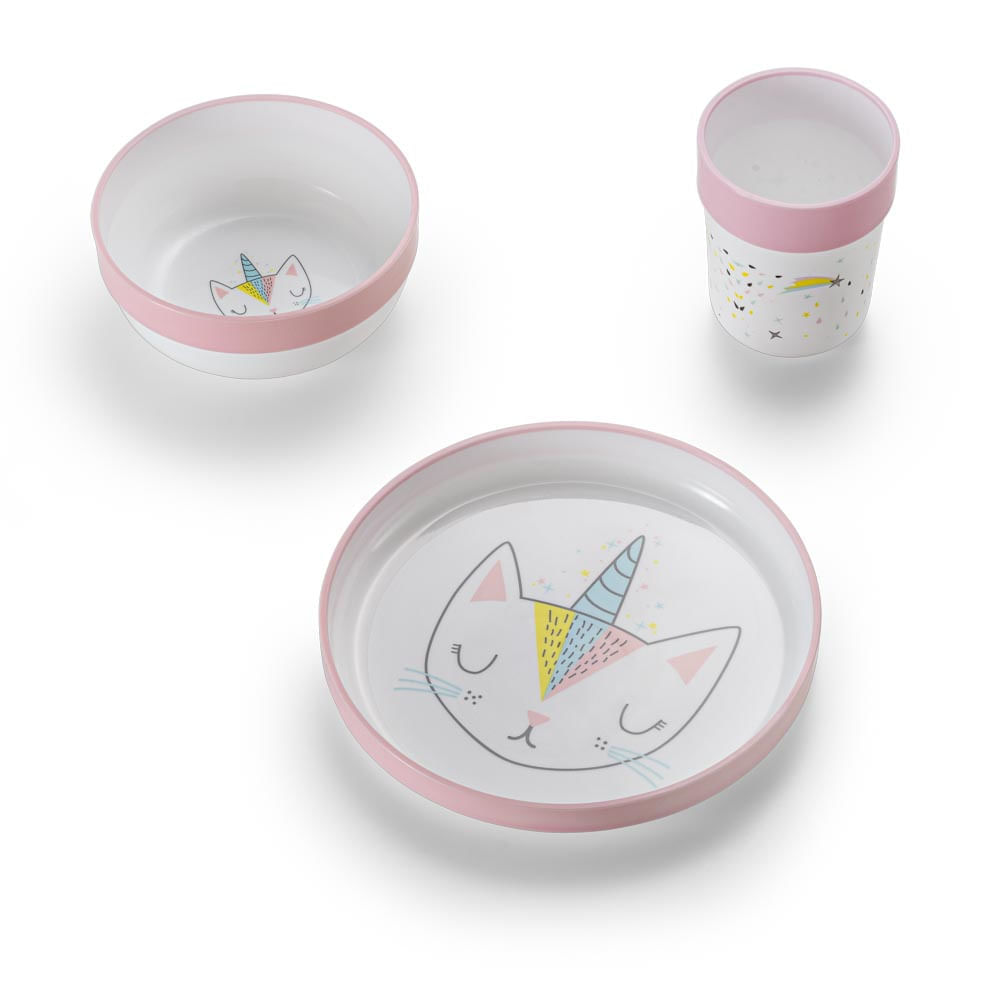 Kit Alimentação Nhac Nhac Sunshine Rosa Multikids Baby BB1113