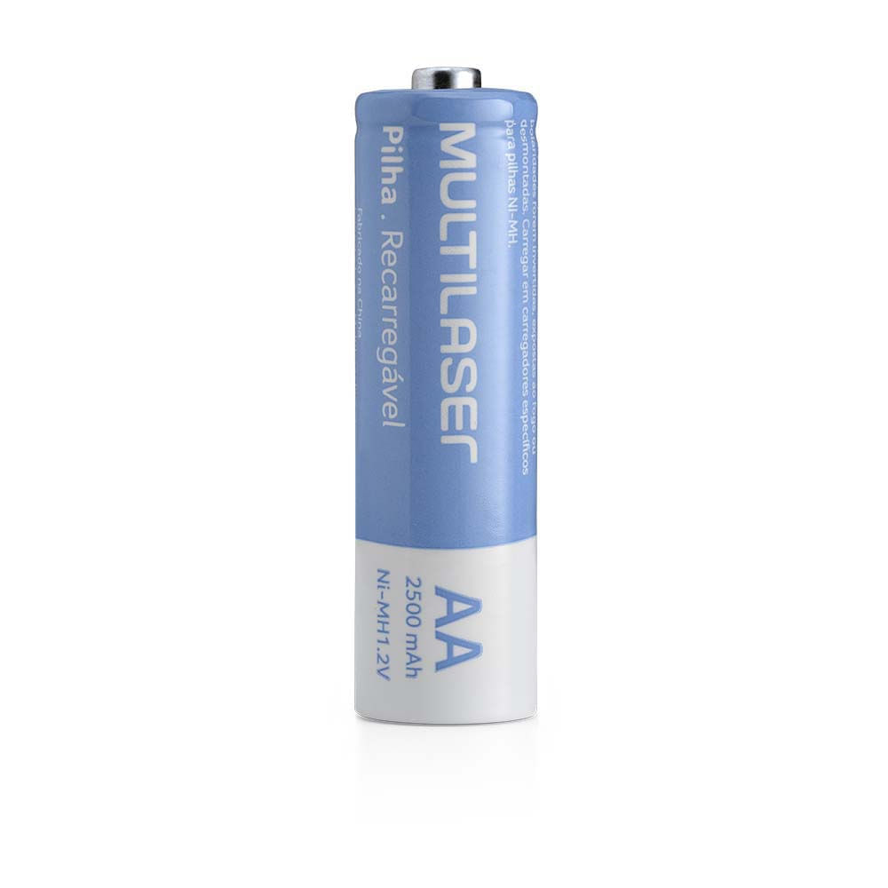 Pilhas Recarregáveis Aa Multilaser 2500Mah Com 4.