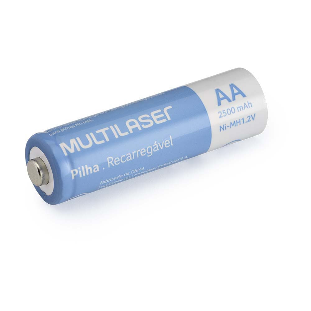 Pilhas Recarregáveis Aa Multilaser 2500Mah Com 4.