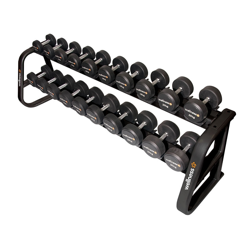 Kit 10 Dumbells Emborrachado Deluxe 12 A 30 Kg Wellness - WK088