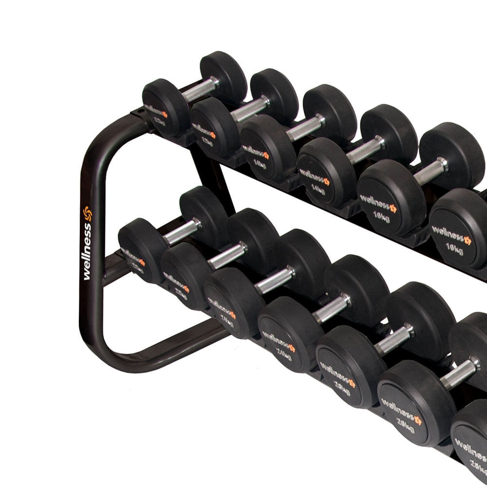 Kit 10 Dumbells Emborrachado Deluxe 12 A 30 Kg Wellness - WK088