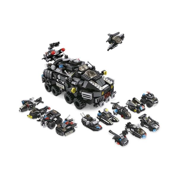 Blocos De Montar Cubic Modelo Polícia Colorido 572 Peças Multikids