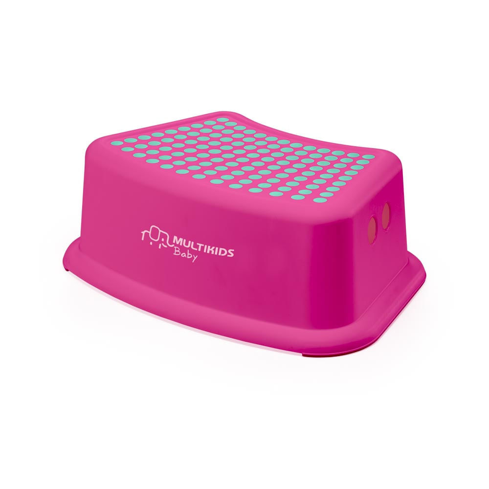 Degrau Infantil com Antiderrapantes Step Up Rosa Multikids Baby BB1008