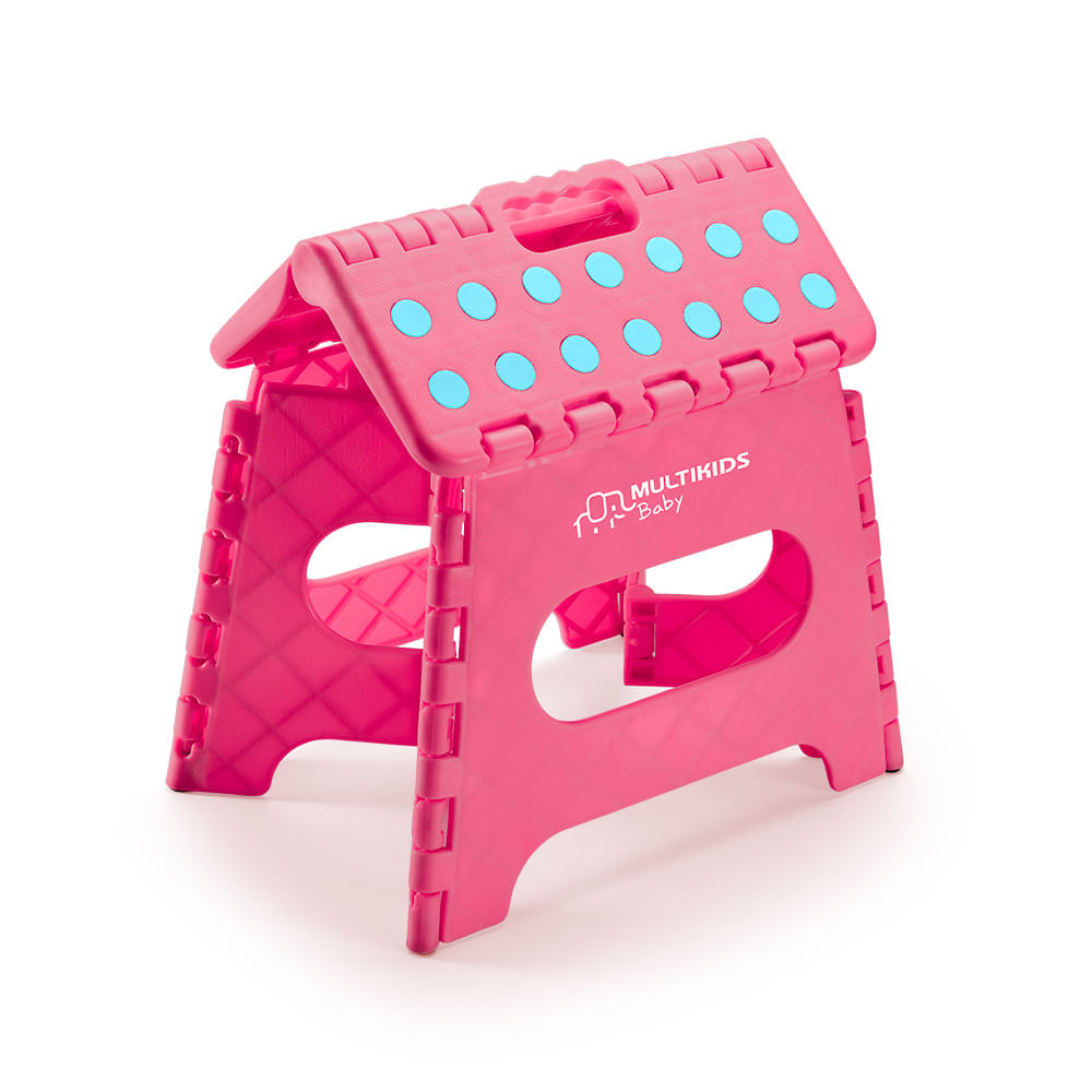 Banquinho Multiuso Dobrável Flop Rosa Multikids Baby