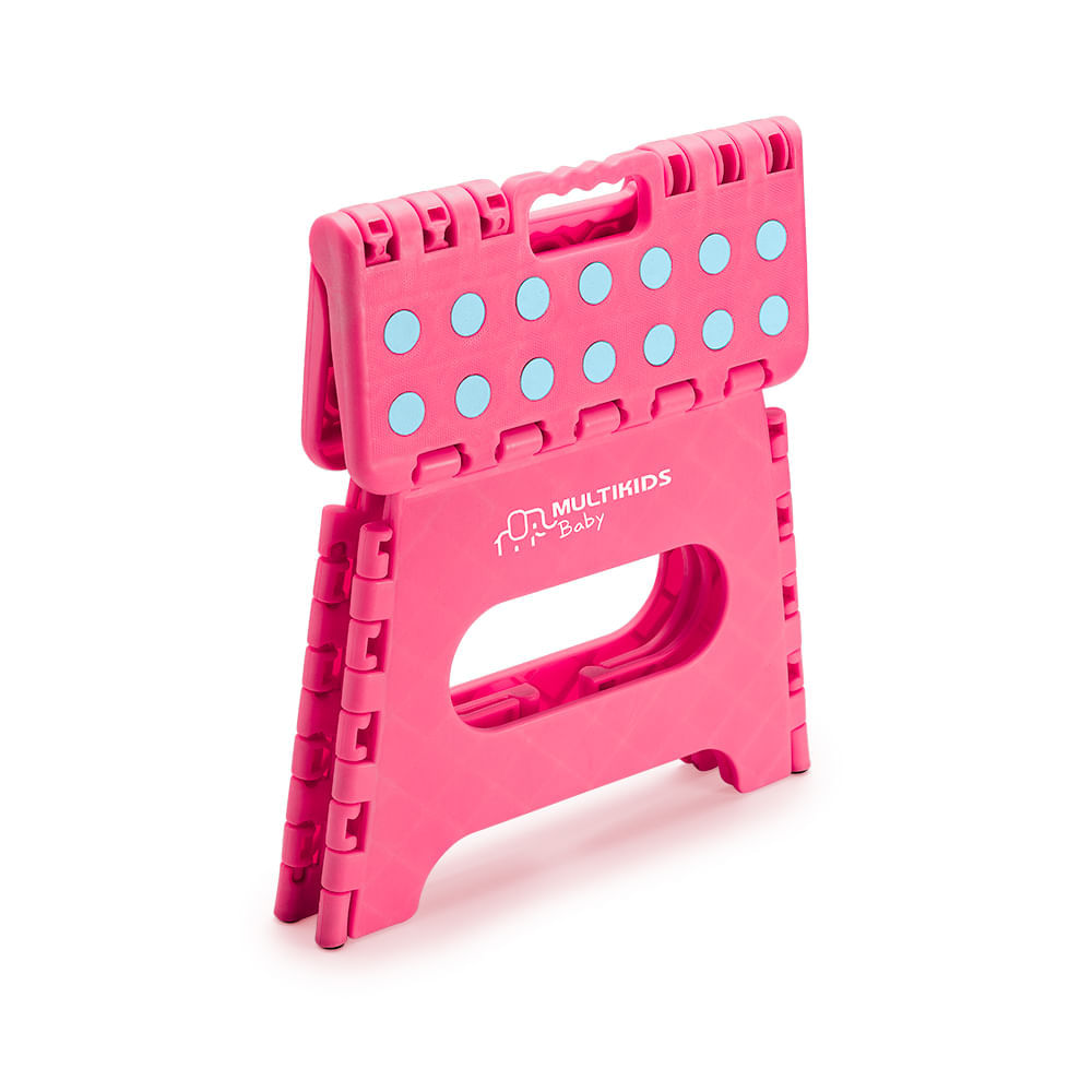 Banquinho Multiuso Dobrável Flop Rosa Multikids Baby