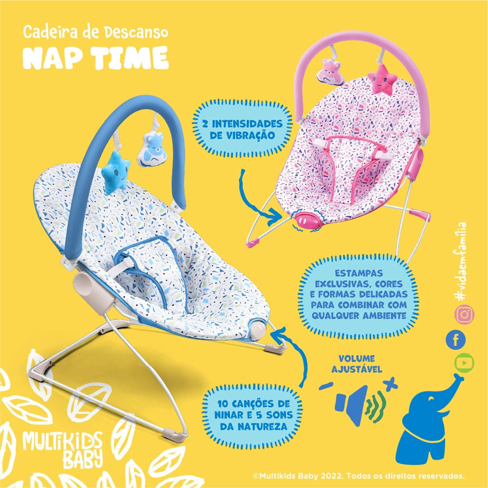 Cadeira De Descanso Nap Time 0-11kgs Azul Multikids Baby