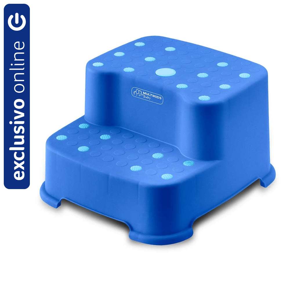 Escadinha Infantil Multikids Baby Up N' Down Dois Degraus Azul