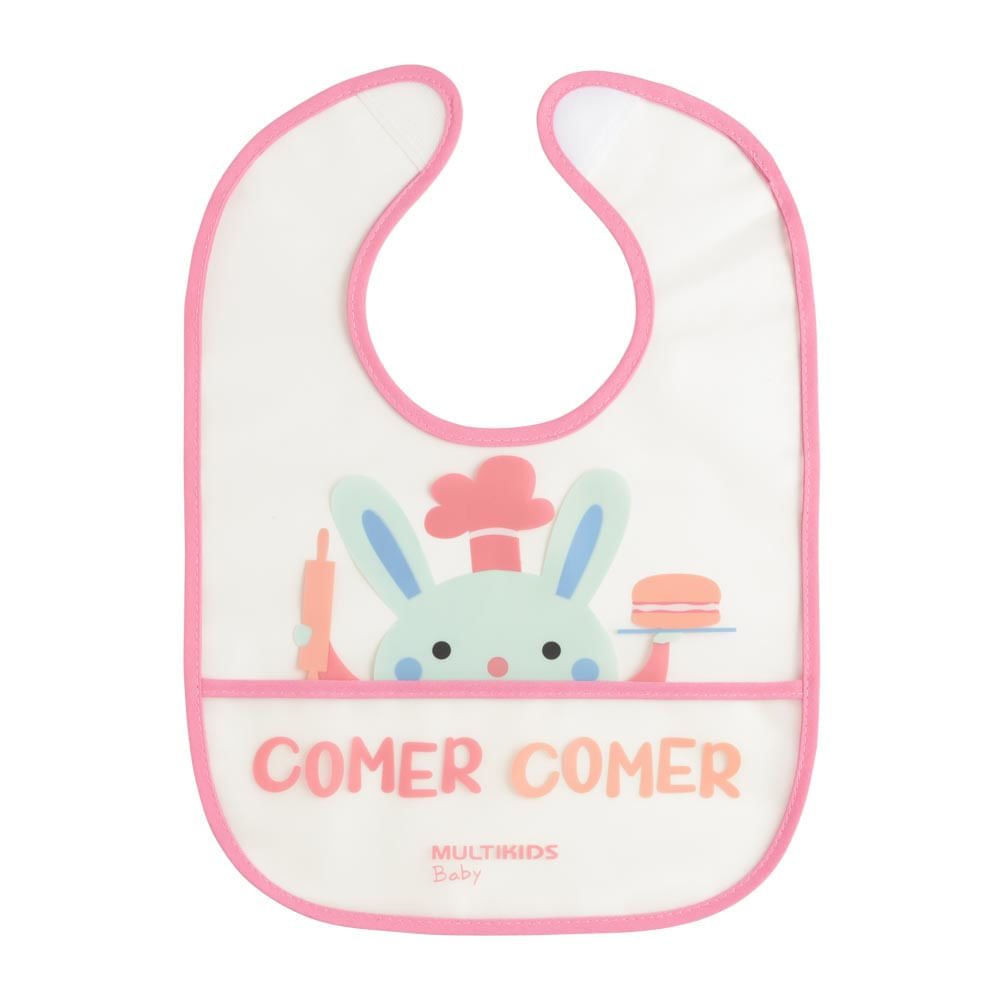 Kit Dois Babadores Easy Clean Rosa Multikids Baby - BB1102