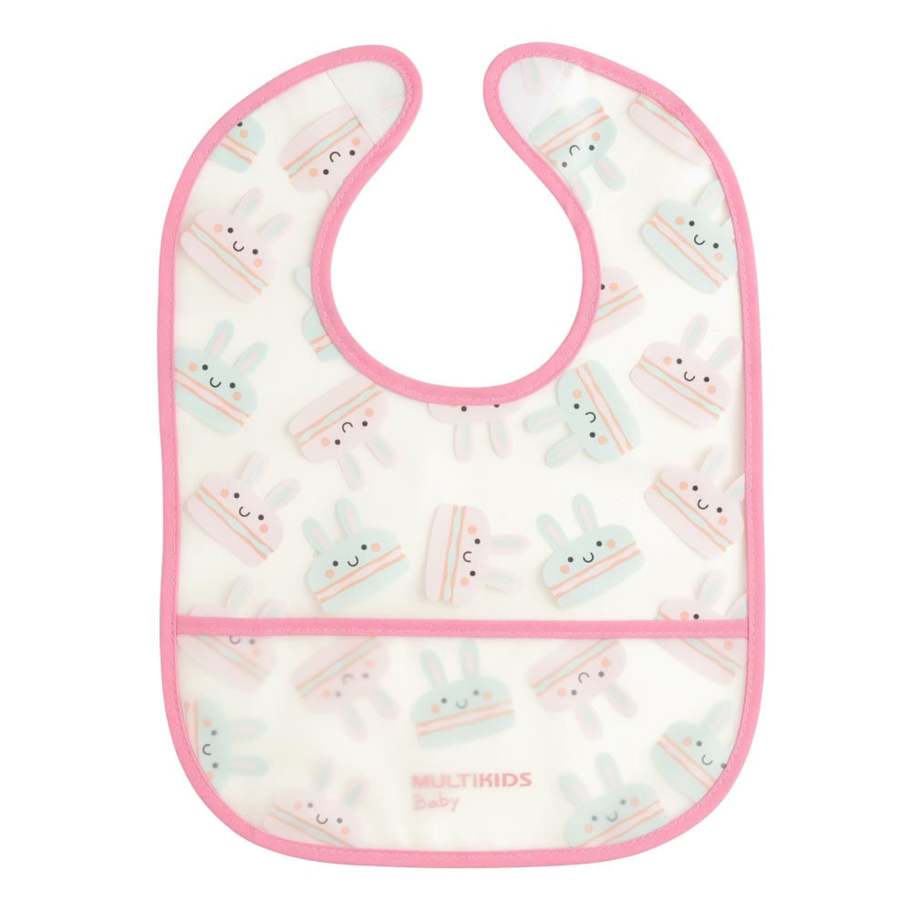 Kit Dois Babadores Easy Clean Rosa Multikids Baby - BB1102